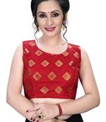 Red  Women'S Embroiderey Jacquard Blouse