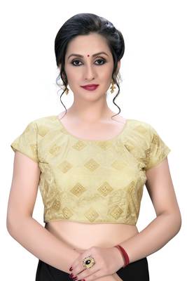 Beige  Women'S Embroiderey Jacquard Blouse 1