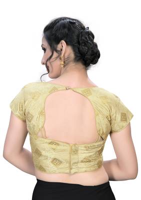 Beige  Women'S Embroiderey Jacquard Blouse 2