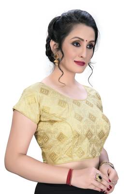 Beige  Women'S Embroiderey Jacquard Blouse 3