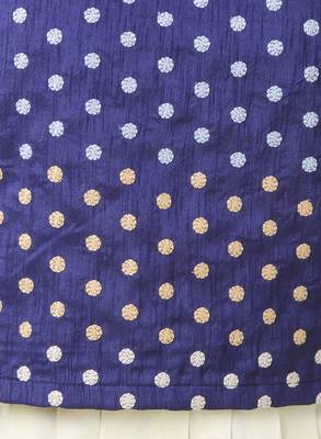 Women's Navy Blue Georgette Printed Ethnic Top and Skirt Set 4