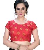 Pink  Women'S Embroiderey Jacquard Blouse