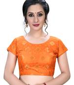 Orange  Women'S Embroiderey Jacquard Blouse