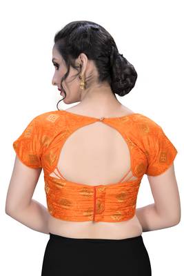 Orange  Women'S Embroiderey Jacquard Blouse 2