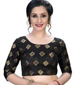 Black  Women'S Embroiderey Jacquard Blouse