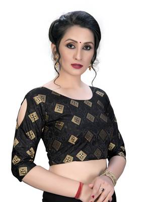 Black  Women'S Embroiderey Jacquard Blouse 3