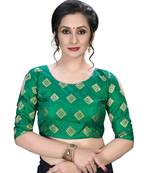 Green  Women'S Embroiderey Jacquard Blouse