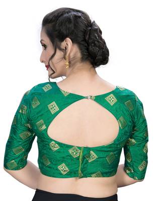 Green  Women'S Embroiderey Jacquard Blouse 2