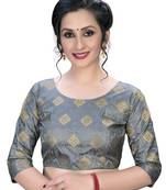 Grey  Women'S Embroiderey Jacquard Blouse