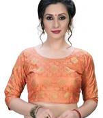 Peach  Women'S Embroiderey Jacquard Blouse