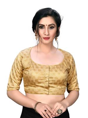 Beige Women'S Embroiderey Jacquard Blouse 1