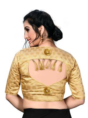 Beige Women'S Embroiderey Jacquard Blouse 2
