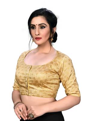 Beige Women'S Embroiderey Jacquard Blouse 3