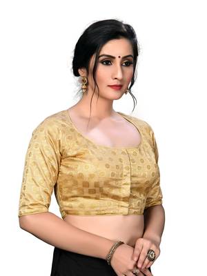 Beige Women'S Embroiderey Jacquard Blouse 4