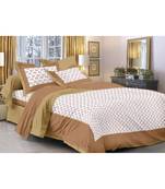 Brown & White Paisley Design King Size Bedsheet with 2 Pillow Cover
