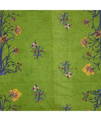 Green Flower Plant Design King Size Bedsheet with 2 Pillow Cover 2