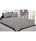 Black Printed King Size Bedsheet with 2 Pillow Cover