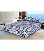 Blue Printed King Size Bedsheet with 2 Pillow Cover