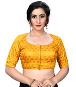 Yellow Women'S Embroiderey Jacquard Blouse