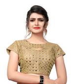 Beige Women'S Embroiderey Silk Blouse