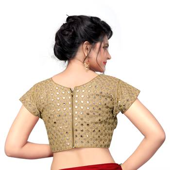 Beige Women'S Embroiderey Silk Blouse 2