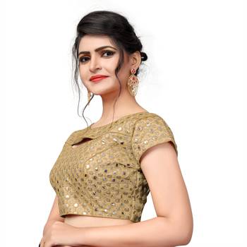 Beige Women'S Embroiderey Silk Blouse 4