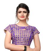 Blue Women'S Embroiderey Silk Blouse