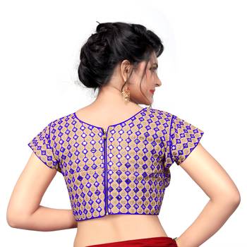 Blue Women'S Embroiderey Silk Blouse 2