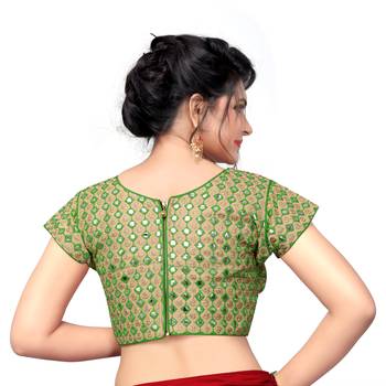 Green Women'S Embroiderey Silk Blouse 2