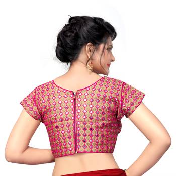 Pink Women'S Embroiderey Silk Blouse 2