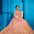 Peach Zari And Sequins Embroidered Art Silk Semi Stitched bridal lehenga
