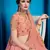 Peach Zari And Sequins Embroidered Art Silk Semi Stitched bridal lehenga
