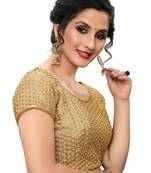 Beige Women'S Embroiderey Silk Blouse