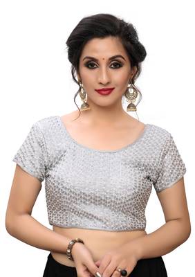 Silver Women'S Embroiderey Silk Blouse 1