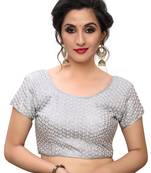 Silver Women'S Embroiderey Silk Blouse