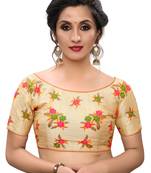 Orange Women'S Embroiderey Silk Blouse