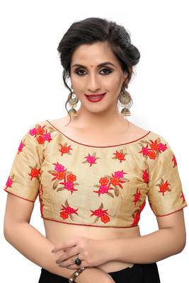 Red Women'S Embroiderey Silk Blouse 1