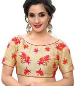 Red Women'S Embroiderey Silk Blouse