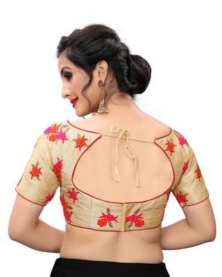 Red Women'S Embroiderey Silk Blouse 2