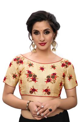 Multicolor Women'S Embroiderey Silk Blouse 1