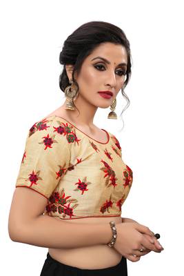 Multicolor Women'S Embroiderey Silk Blouse 3