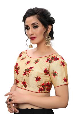 Multicolor Women'S Embroiderey Silk Blouse 4