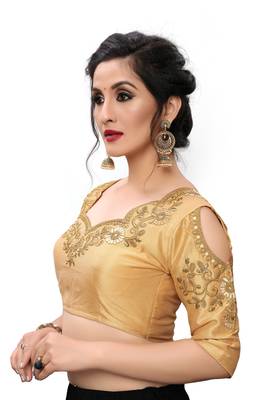 Beige Women'S Embroiderey Santoon Blouse 4