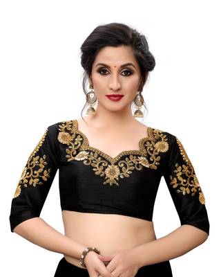 Black Women'S Embroiderey Santoon Blouse 1