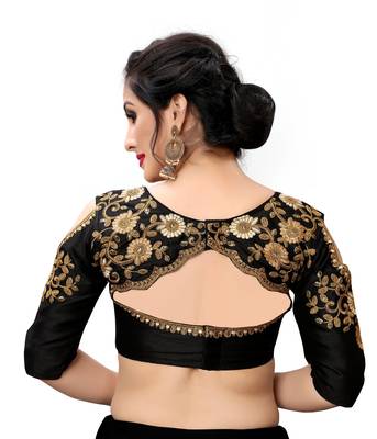 Black Women'S Embroiderey Santoon Blouse 2