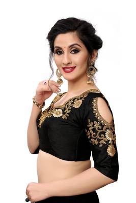 Black Women'S Embroiderey Santoon Blouse 4
