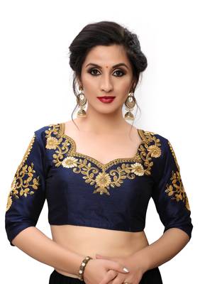 Blue Women'S Embroiderey Santoon Blouse 1
