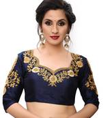 Blue Women'S Embroiderey Santoon Blouse