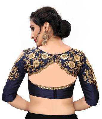 Blue Women'S Embroiderey Santoon Blouse 2