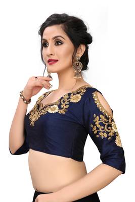 Blue Women'S Embroiderey Santoon Blouse 4